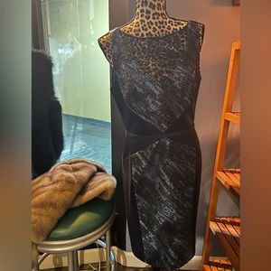 Sequin breast, navy blue dress—very classy and sophisticated!